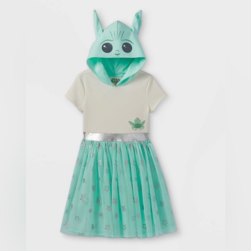 Star Wars the child baby yoda hooded dress girls medium